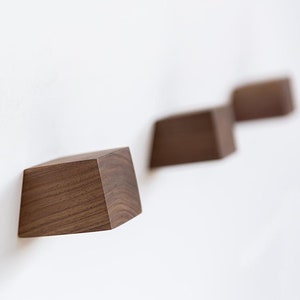 Beech and Walnut Wooden Rectangular Wall Hooks, Wooden Wall Hooks, Rectangle Hooks (Perfect for hanging Clothes, Bags, Hats, Lightings etc.)