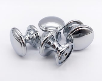 Shiny Silver Round Cabinet Knobs, Drawer Pulls, Drawer Knobs, Knobs, Round Knobs for homes, offices, cafes, restaurants etc.