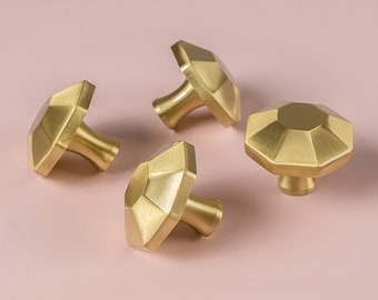 Brass Octagon Cabinet Knobs, Drawer Knobs for homes, offices, cafes, restaurants etc.