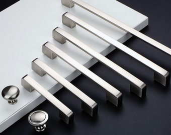 Tiradores y perillas de níquel cepillado para gabinetes: herrajes redondos para cajones