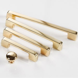 High Polished Luxury Gold Drawer Knobs and Drawer Pulls, Cabinet Knobs and Pulls, Round Knobs for homes, offices, cafes, restaurants etc.