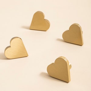 Brass Heart-shaped Knobs Cabinet Pulls, Cabinet Knobs for homes, offices, cafes, restaurants etc.