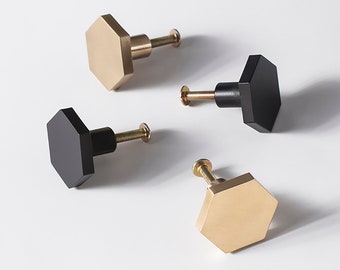 Brass Hexagon Cabinet Knobs, Cabinet pulls for homes, offices, cafes, restaurants etc.