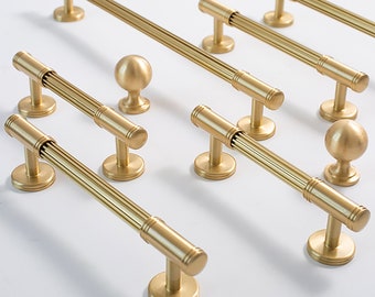 Gold Brass Cabinet Pulls Rimmed Edge, Cabinet Knobs, Dresser Pulls and Knobs, Drawer Pulls, Drawer Knobs, Wardrobe Pulls, Wardrobe Knobs