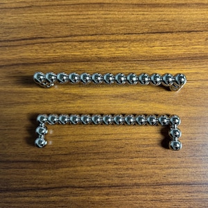 Tirador de gabinete retro con cuentas de latón niquelado pulido: Tirador para armario y tocador