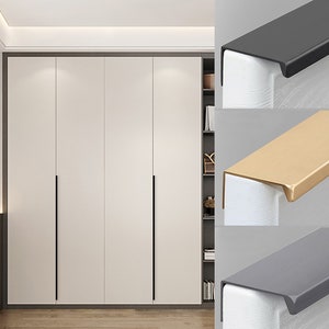  Tiradores de gabinete modernos y minimalistas de acero  inoxidable para puerta de cocina, manija cuadrada, perillas para muebles,  herrajes para muebles (color: 2) : Herramientas y Mejoras del Hogar