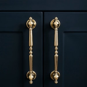 Polished Gold & Chrome Brass Cabinet Pulls, Cabinet Knobs, Drawer Pulls, Drawer Knobs, Cabinet handles, Wardrobe Pulls, Brass Pulls image 2