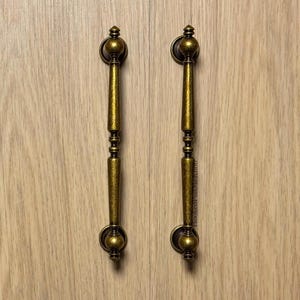 Tiradores de latón antiguo para gabinetes: Pomos de latón macizo para cajones