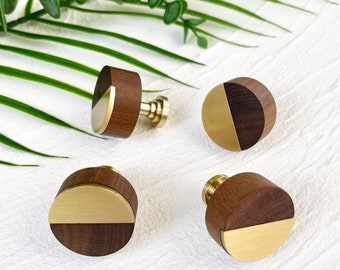 Brass Walnut Drawer Knobs, Cabinet knobs for homes, offices, cafes, restaurants etc.