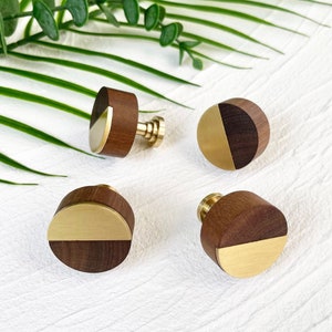 Brass Walnut Drawer Knobs, Cabinet knobs for homes, offices, cafes, restaurants etc.