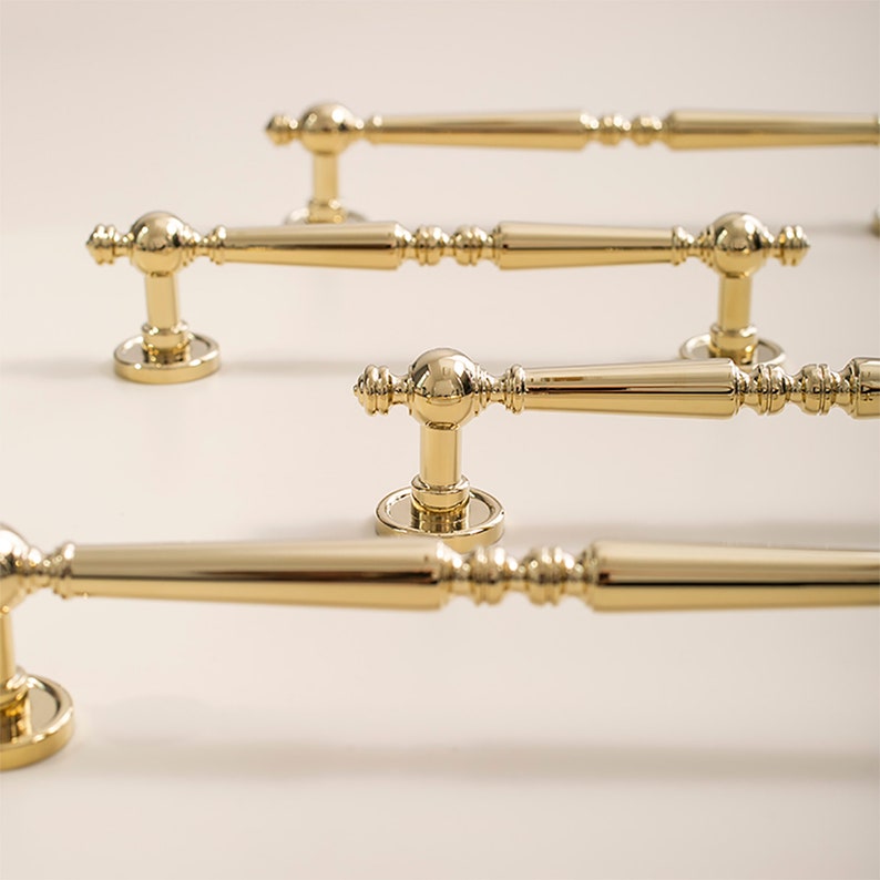 Polished Gold & Chrome Brass Cabinet Pulls, Cabinet Knobs, Drawer Pulls, Drawer Knobs, Cabinet handles, Wardrobe Pulls, Brass Pulls image 5
