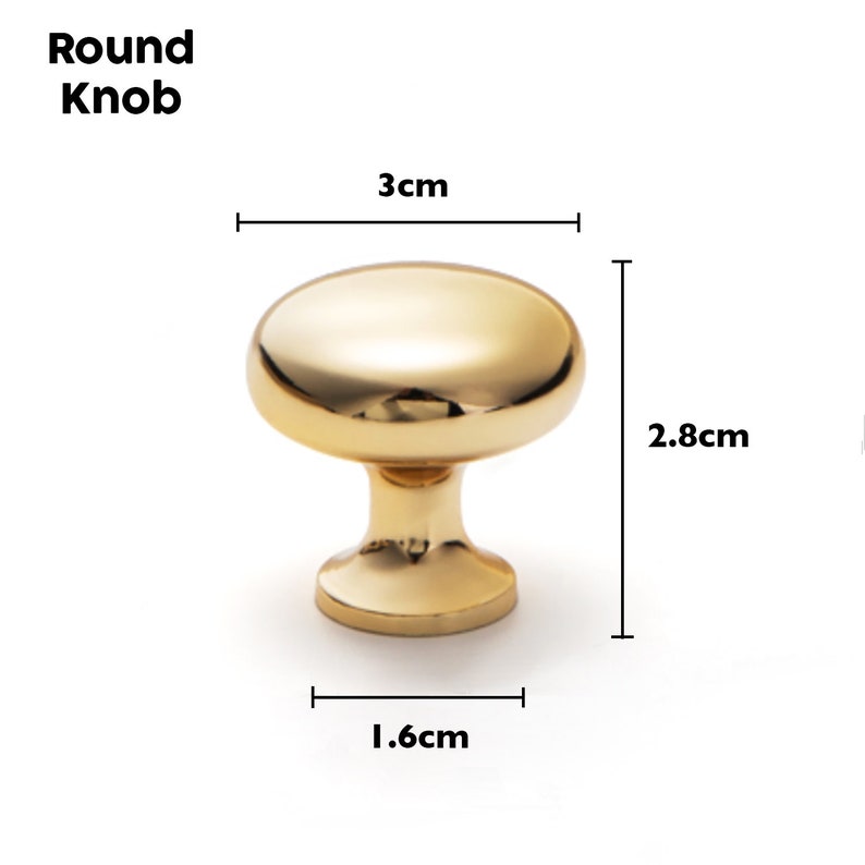 High Polished Luxury Gold Cabinet Pulls, Cabinet Knobs, Drawer Pulls, Drawer Knobs, Pulls, Knobs for homes, offices, cafes, restaurants etc. Round Knob