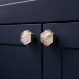 Brass with Natural Crystal Drawer Knobs, Cabinet Knobs, Drawer Knobs, Wardrobe Knobs, Knobs for homes, offices, cafes, restaurants etc. image 9