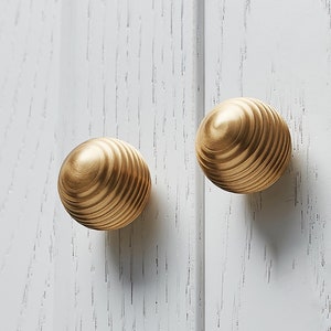 Gold Brass Spiral Kitchen Cabinet Round Knobs, Drawer Knobs, Drawer Pulls, Wardrobe Knobs, Round Knobs