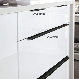 80mm 3 1/8 1500mm 59 1/16 Invisible Long Cabinet Pulls Handles, Wardrobe Door Handles, Drawer Pulls, Kitchen Handles image 5