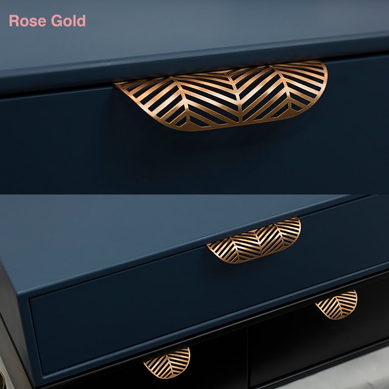 Brass Gold Leaf Design Invisible Drawer Pulls, Cabinet Pulls, Wardrobe Pulls, Cupboard Pulls for homes, offices, cafes, restaurants etc. image 5