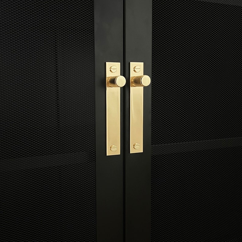 Luxury Polished Gold and Chrome Brass, Matte Brass and Black Knurled Cabinet Pulls, Drawer Pulls, Handles, Wardrobe Pulls, Brass Pulls image 5