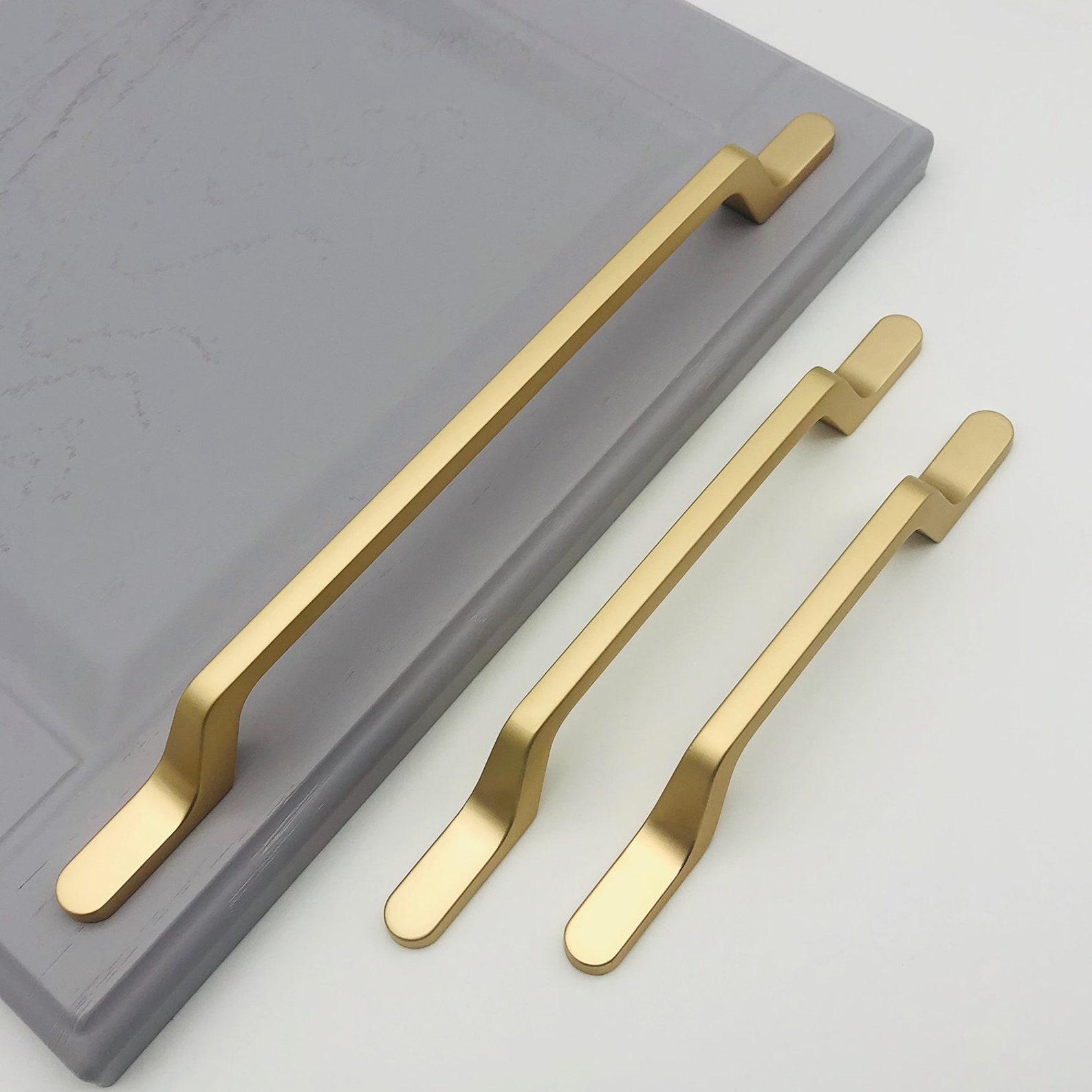 Matte Champagne Gold Pulls Knobs Drawer Etsy