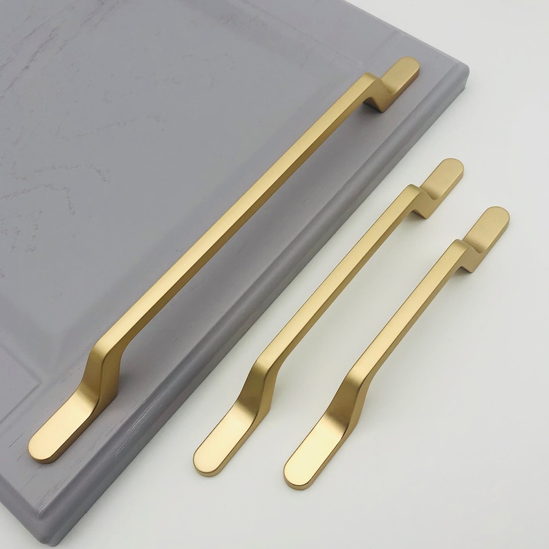 Matte Champagne Gold Pulls Knobs Drawer Etsy