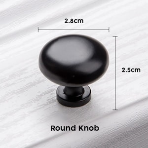 Modern Black Drawer Knobs and Drawer Pulls, Cabinet Knobs and Pulls, Round Knobs for homes, offices, cafes, restaurants etc. image 2