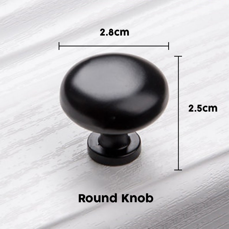 Modern Black Drawer Knobs and Drawer Pulls, Cabinet Knobs and Pulls, Round Knobs for homes, offices, cafes, restaurants etc. image 2