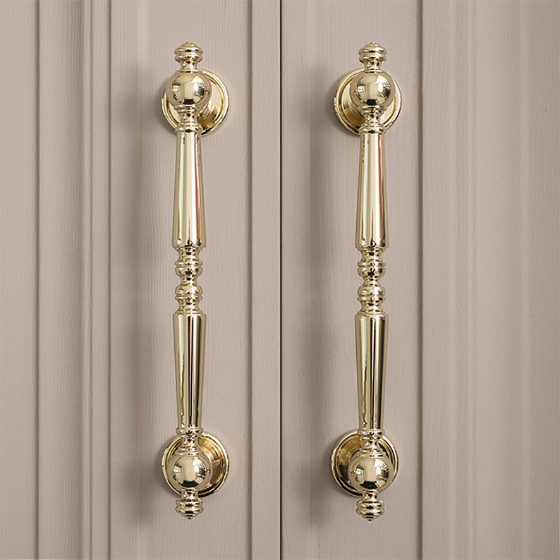Polished Gold & Chrome Brass Cabinet Pulls, Cabinet Knobs, Drawer Pulls, Drawer Knobs, Cabinet handles, Wardrobe Pulls, Brass Pulls image 6