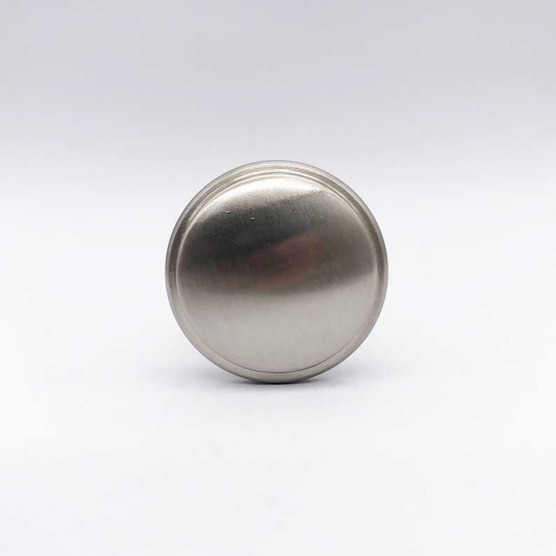 Brushed Nickel Round Knobs Drawer Pulls Drawer Etsy