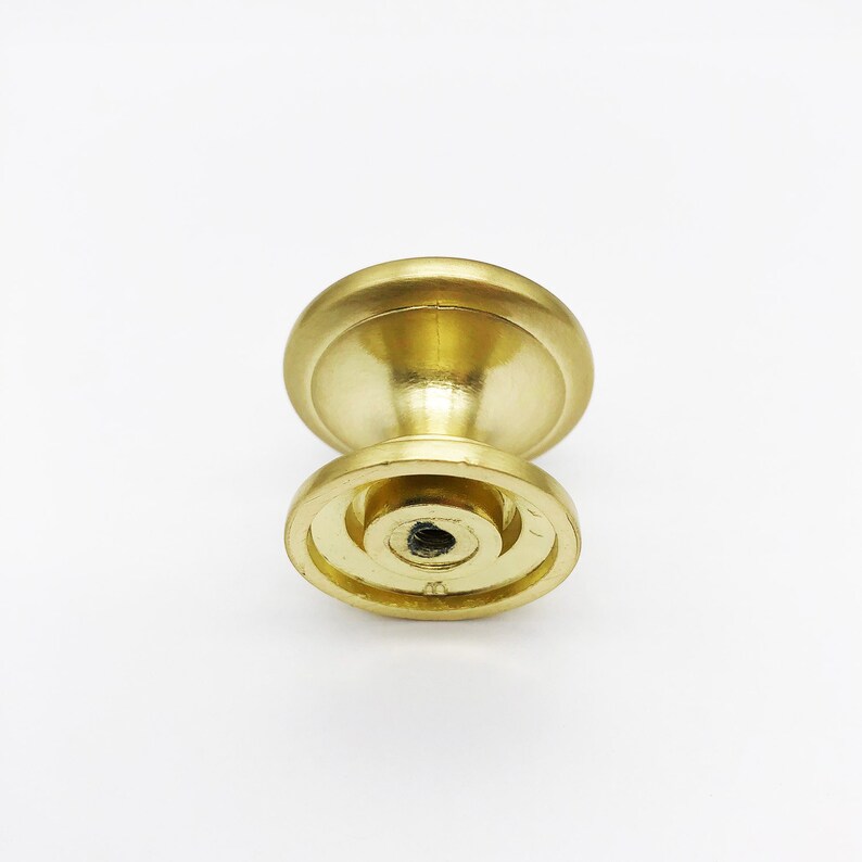 Brushed Gold Round Knobs Pulls Drawer Pulls Etsy