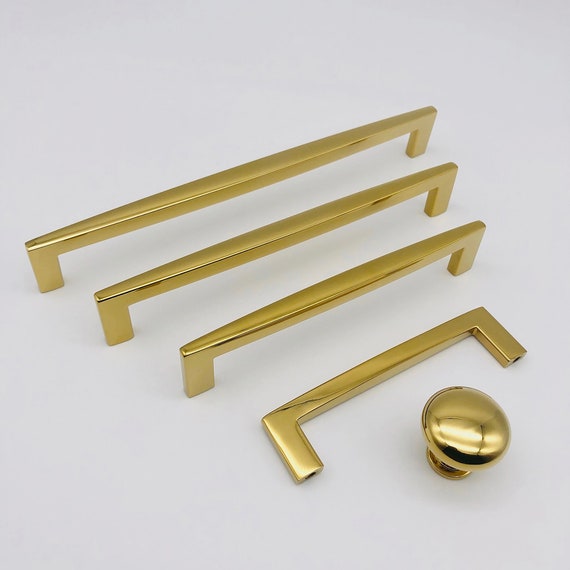 10Pcs Luxury Gold Cabinet Knobs Brushed Brass Drawer Knob Pulls