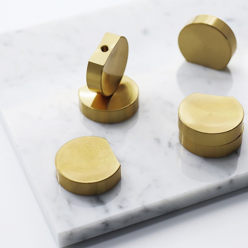 Gold Brass Kitchen Cabinet Round Knobs, Drawer Knobs, Drawer Pulls, Wardrobe Knobs, Round Knobs for homes, offices, cafes, restaurants etc. image 5