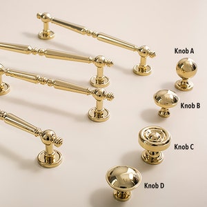 Polished Gold & Chrome Brass Cabinet Pulls, Cabinet Knobs, Drawer Pulls, Drawer Knobs, Cabinet handles, Wardrobe Pulls, Brass Pulls image 8