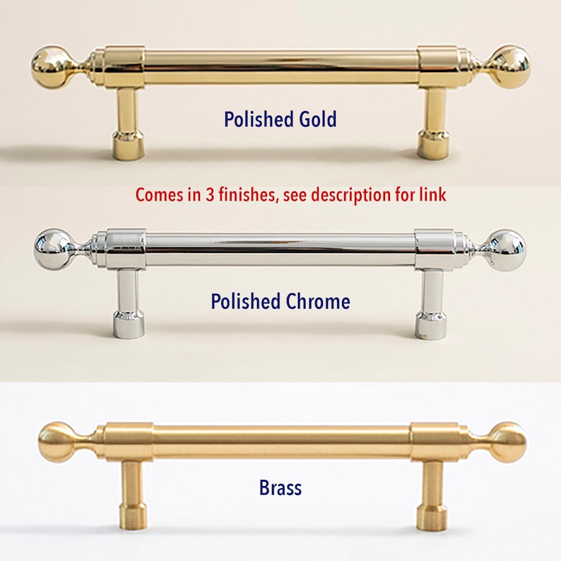 Polished Gold, Chrome & Brass Cabinet Pulls, Cabinet Knobs, Drawer Pulls, Drawer Knobs, Cabinet handles, Wardrobe Pulls, Brass Pulls image 10