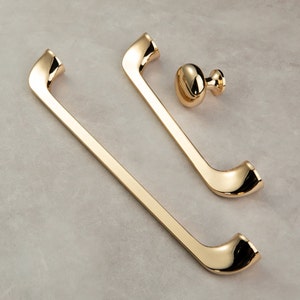 High Polished Luxury Gold Cabinet Pulls, Cabinet Knobs, Drawer Pulls, Drawer Knobs, Pulls, Knobs for homes, offices, cafes, restaurants etc. image 2