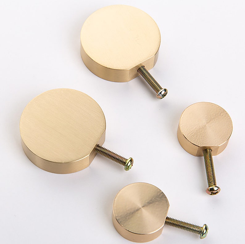 Gold Brass Kitchen Cabinet Round Knobs, Drawer Knobs, Drawer Pulls, Wardrobe Knobs, Round Knobs for homes, offices, cafes, restaurants etc. image 9