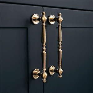 Polished Gold & Chrome Brass Cabinet Pulls, Cabinet Knobs, Drawer Pulls, Drawer Knobs, Cabinet handles, Wardrobe Pulls, Brass Pulls