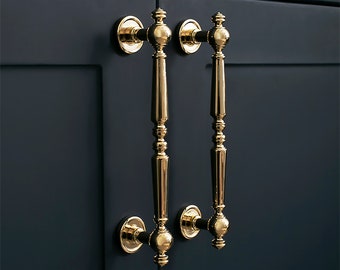 Polished Gold & Chrome Brass Cabinet Pulls, Cabinet Knobs, Drawer Pulls, Drawer Knobs, Cabinet handles, Wardrobe Pulls, Brass Pulls