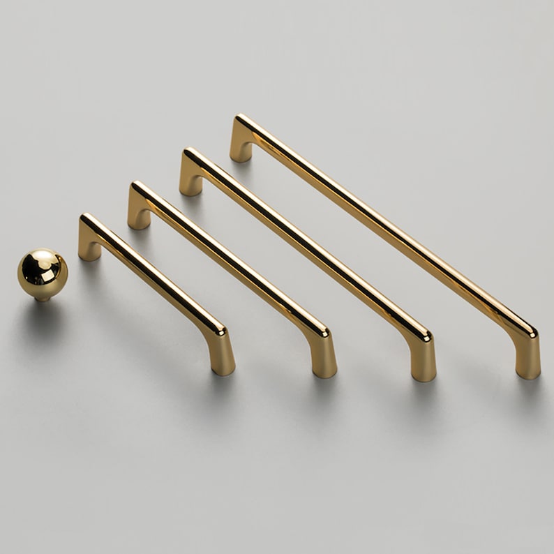 High Polished Luxury Gold Pulls Knobs Drawer Etsy