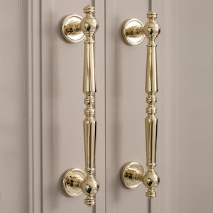 Polished Gold & Chrome Brass Cabinet Pulls, Cabinet Knobs, Drawer Pulls, Drawer Knobs, Cabinet handles, Wardrobe Pulls, Brass Pulls image 7