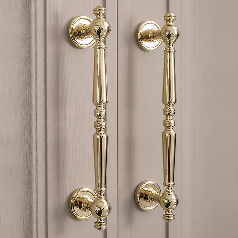 Polished Gold & Chrome Brass Cabinet Pulls, Cabinet Knobs, Drawer Pulls, Drawer Knobs, Cabinet handles, Wardrobe Pulls, Brass Pulls image 7