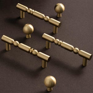 Mid-Century und Retro inspirierte Gold Messing Möbel Knäufe, Kabinett Griffe, Schrank Griffe, Knäufe, Knäufe