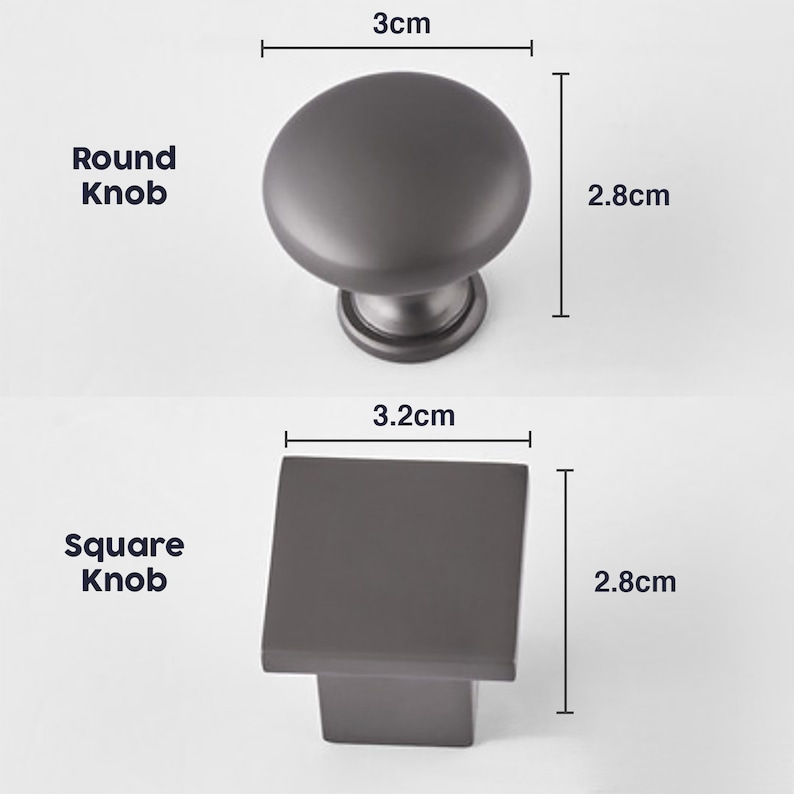 Matte Gunmetal Grey Drawer Knobs and Drawer Pulls, Cabinet Knobs and Pulls, Round Knobs for homes, offices, cafes, restaurants etc. image 5