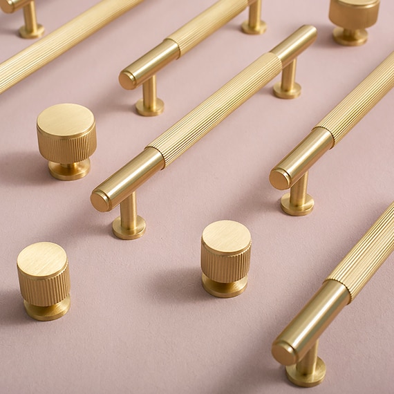 gold dresser drawer knobs Ilyapa Brushed Gold Kitchen Cabinet Knobs - Round Braided Drawer Handles