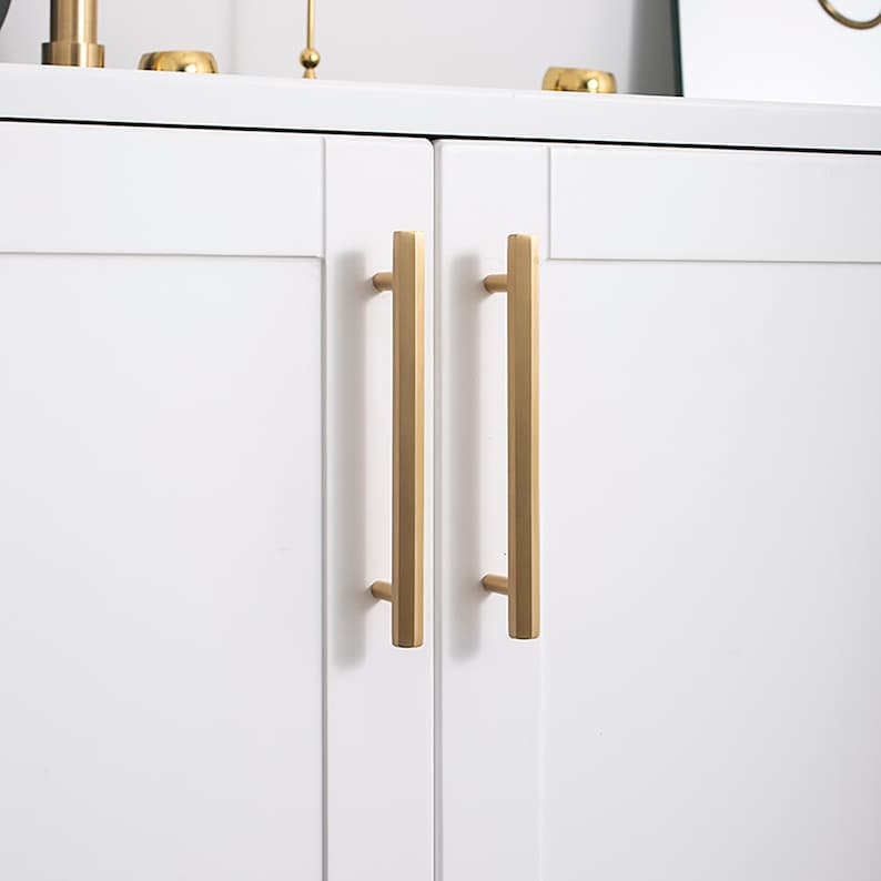 Hexagon Gold Brass Cabinet Pulls, Cabinet Knobs, Dresser Pulls, Dresser Knobs, Drawer Pulls, Drawer Knobs, Wardrobe Pulls, Wardrobe Knobs image 2