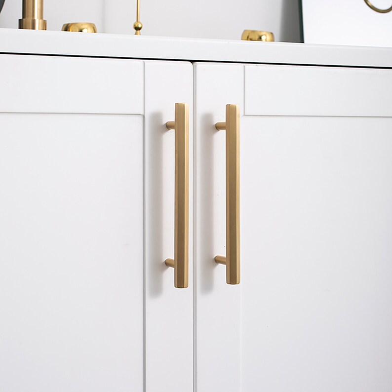 Hexagon Gold Brass Pulls Knobs Dresser Etsy