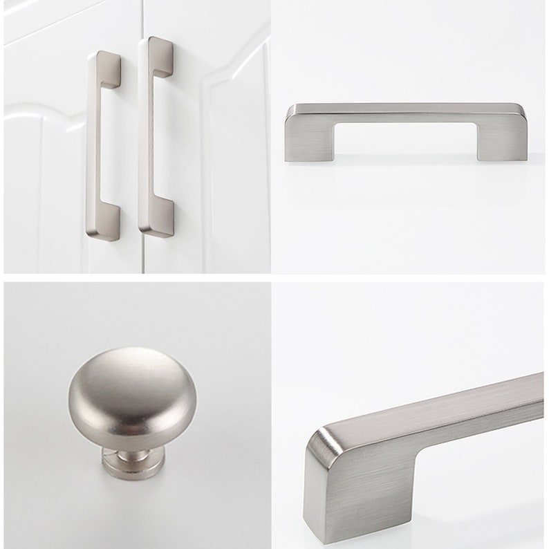 Brushed Nickel Drawer Knobs and Drawer Pulls Knobs Etsy