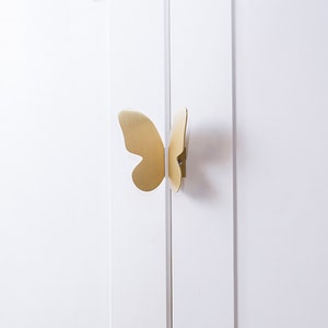 A Pair of Brass Butterfly Cabinet Pulls, Cabinet Knobs for homes, offices, cafes, restaurants etc. image 4