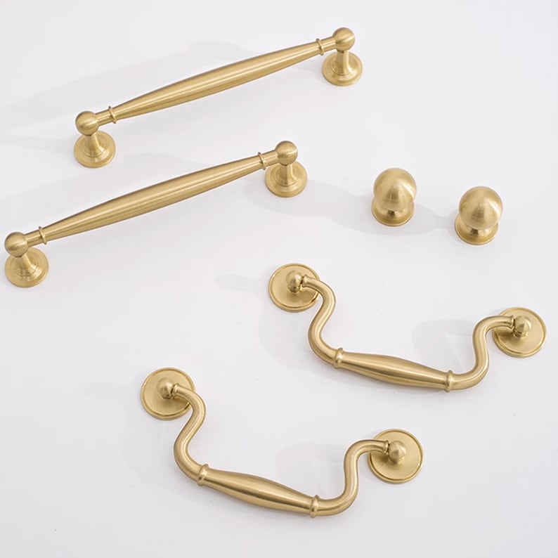 Luxury Brass Gold Cabinet Pulls, Cabinet Knobs, Drawer Pulls, Drawer Knobs, Cabinet handles, Wardrobe Pulls, Brass Pulls image 7