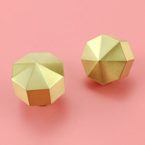 Gold Brass Octagon Cabinet Knobs, Drawer Knobs for homes, offices, cafes, restaurants etc.