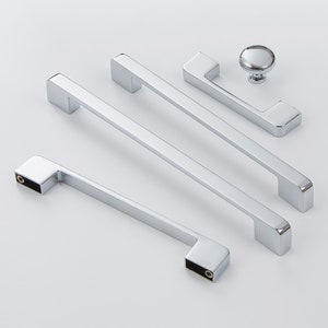 Chrome Silver Drawer Knobs and Drawer Pulls, Cabinet Knobs and Pulls, Round Knobs for homes, offices, cafes, restaurants etc.