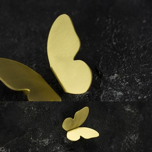 A Pair of Brass Butterfly Cabinet Pulls, Cabinet Knobs for homes, offices, cafes, restaurants etc. image 3
